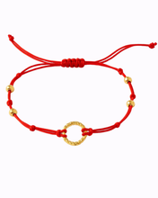 Načíst obrázek do prohlížeče Galerie, Pozlacený náramek- kruh, červený 28